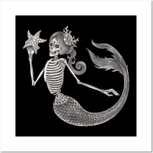 Mermaid skull. Posters and Art